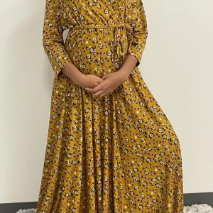 Yellow Long Dress with Flowers