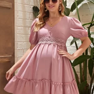 Pink Flutted Short Dress